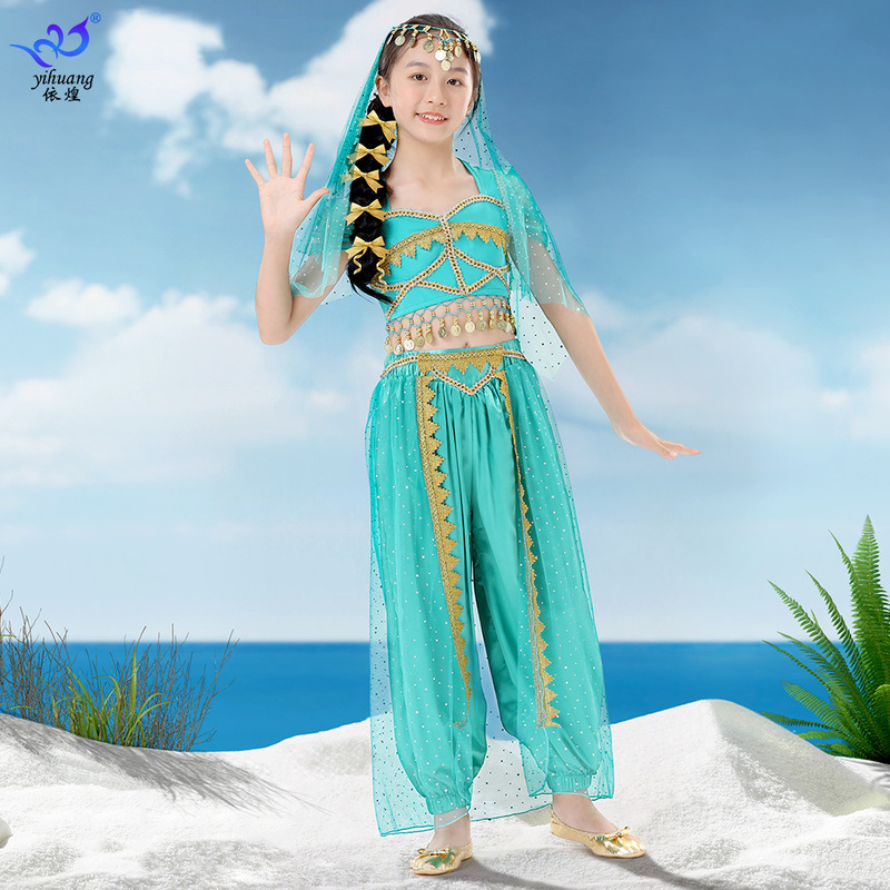 Children's Indian Dance Costumes Princess Jasmine Tianzhu Girl Western Dance Pasha Girl Xinjiang Flower Costume