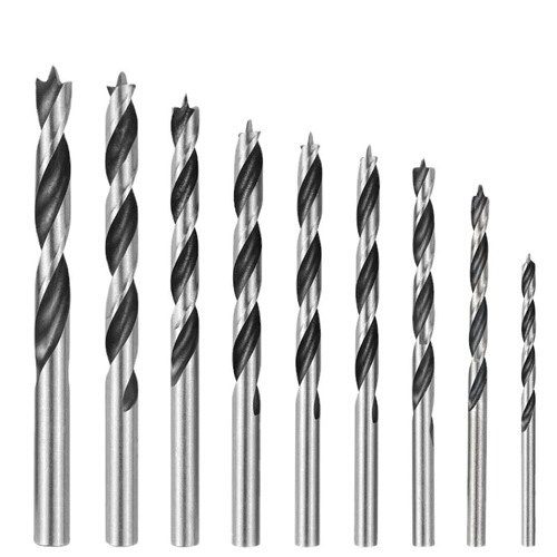 Woodworking three-point drill bit solid wood reaming drill hardwood straight handle twist drill hand electric drill woodworking branch drill punching drill bit
