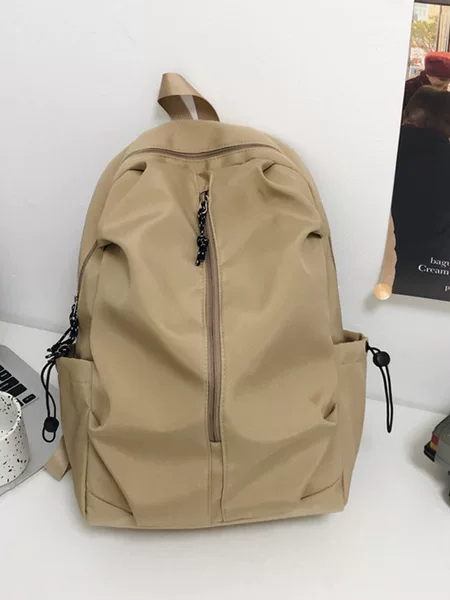 Lightweight travel bag simple casual backpack male fashion large capacity backpack summer high school students solid color