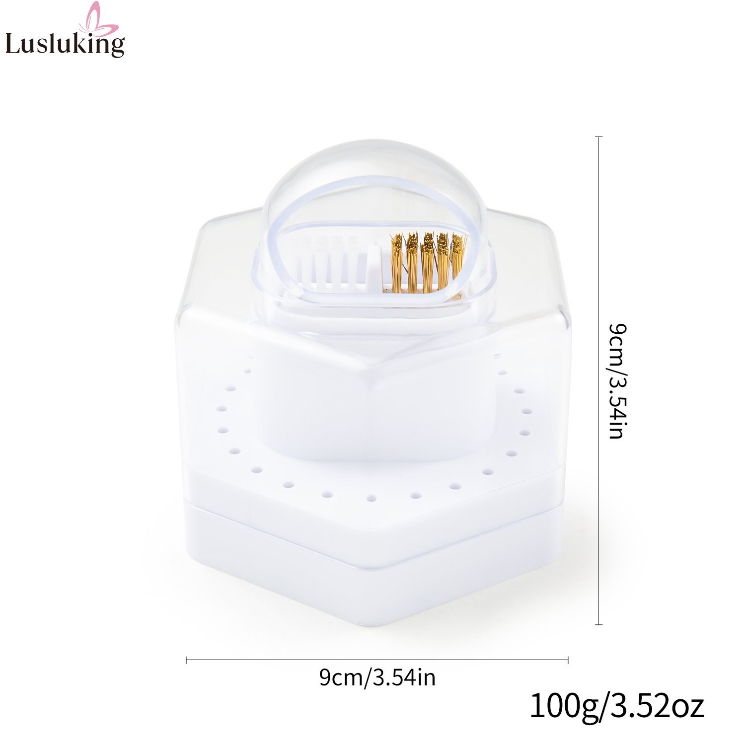 Caja de almacenamiento para brocas de uñas de 30 orificios, estante de almacenamiento para cepillos de limpieza desmontable, expositor de brocas para uñas a prueba de polvo.