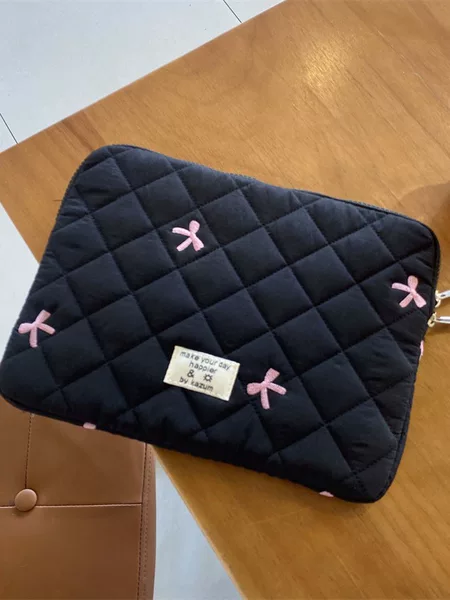 Korean Style New Laptop Bag with Bow, Cute iPad Tablet Inner Sleeve, Niche Design Notebook Protective Cover