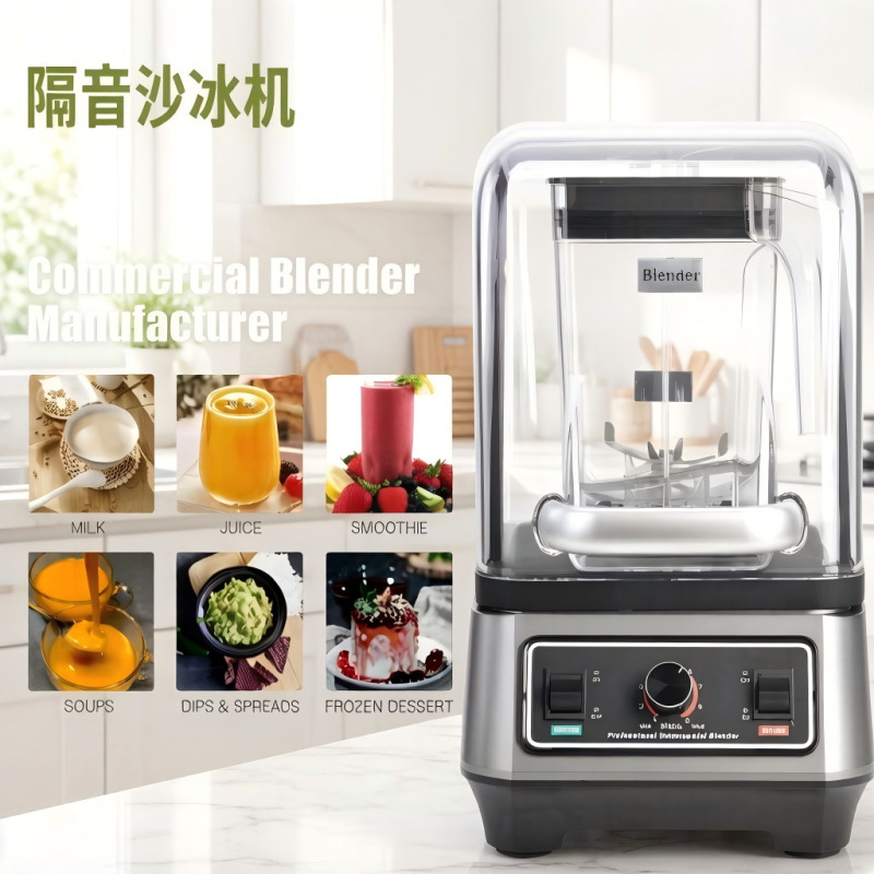 Cross-Border Smoothie Machine for Commercial Milk Tea Shops with Soundproof Cover, Silent Wall-Breaking Machine, Tea Extraction Machine, Ice Crusher, Stall Smoothie Cross-Border Smoothie Machine for Commercial Milk Tea Shops with Soundproof Cover, Silent Wall-Breaking Machine, Tea Extraction Machine, Ice Crusher, Stall Smoothie