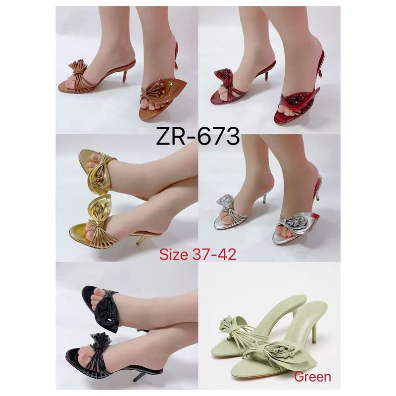 Summer New Slippers, Fashionable European and American Style White Flower Pointed Toe High-Heeled Sandals for Women with Stiletto Heels