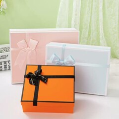 リボンギフトボックススクエアセット誕生日ギフトボックス口紅香水結婚式の花嫁介添人大型ギフト包装ボックス