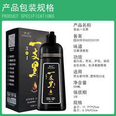 一支黑色染髮劑 2023流行顯白自己在家染頭髮植物泡泡染髮膏500ML