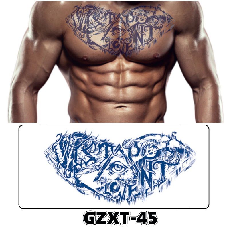 Pegatinas de tatuaje de jugo de pecho de flores pegatinas de tatuaje de hierbas de brazo grande de flores sudor impermeable media hoja alas de flores pegatinas de tatuaje al por mayor