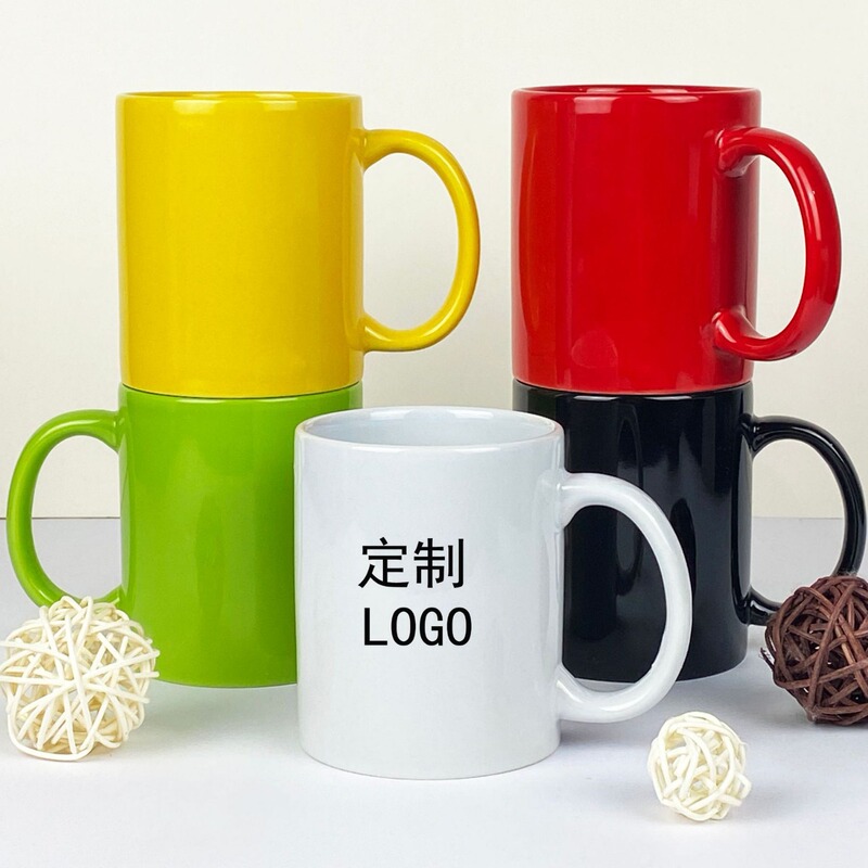 11 Oz Ceramic Cup Custom logo Gift Cup Advertising Cup Color Glaze Coffee Cup Export Export Mug