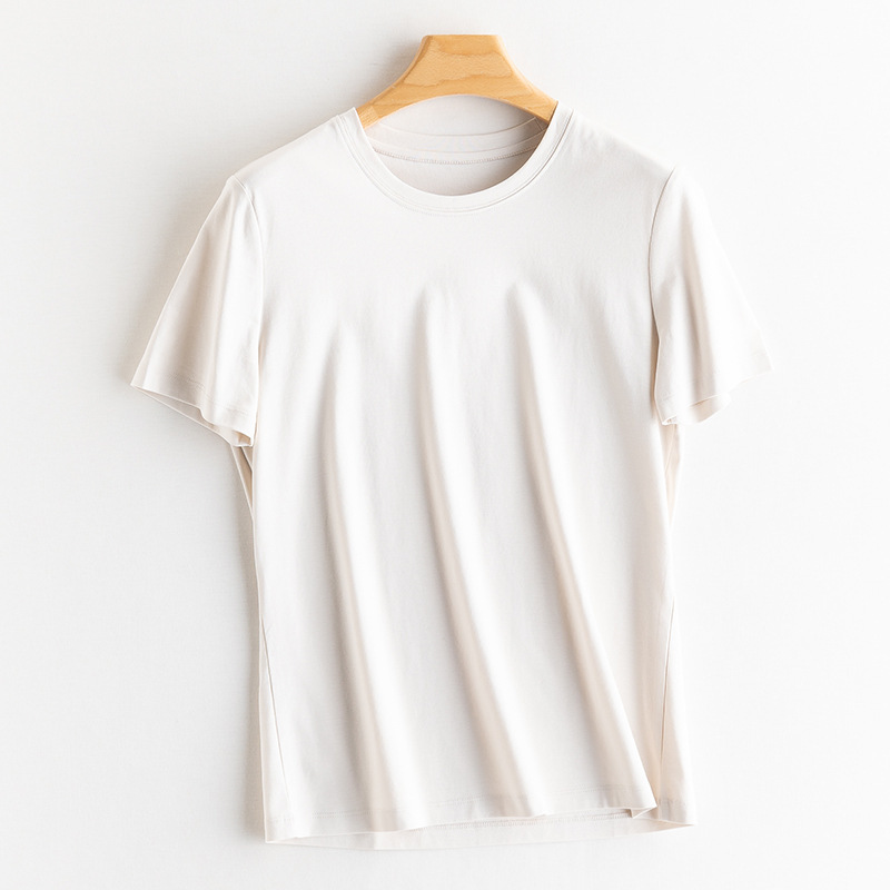 Yuyue 2025 桑蚕シルクシルクコットン 冷感ノーアイロン13色Tシャツ 夏涼しいシルクのような滑らかな桑蚕シルクトップス レディース|undefined