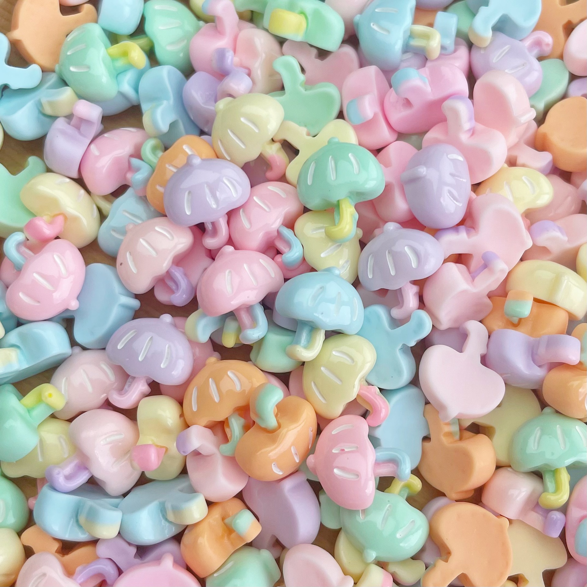 Mini brillante accesorios de resina caramelo flor paraguas tamaño pequeño uñas arte DIY joyería crema pegamento borde a juego horquilla