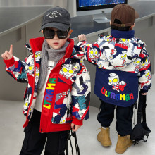 男童冬装奥特曼迷彩棉衣冬季韩版儿童加厚潮款棉服中小童帅气外套