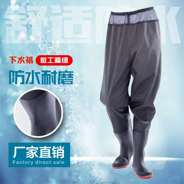 Wear-Resistant Thickened Waist-High One-Piece Waders for Fishing and Catching Fish, Men's Rain Pants, Spearfishing Pants