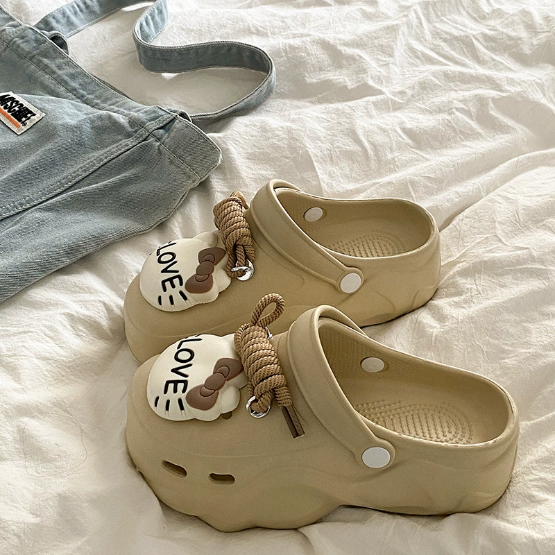 5,0 см толстая подошва милая обувь Eeva пещера женская модель 2025 новая летняя носить нескользкие пляжные тапочки