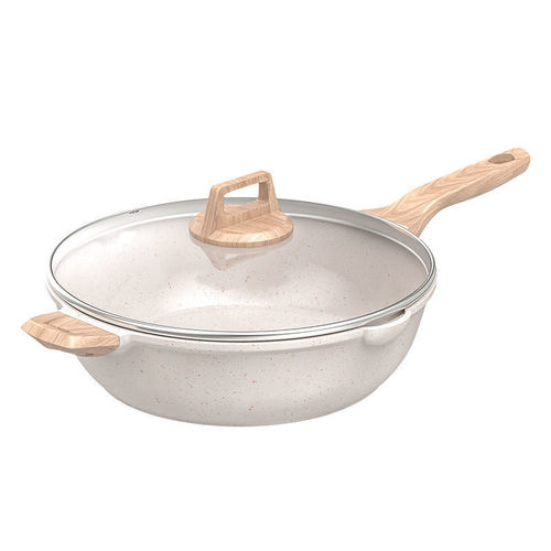 Aluminum Mafic Stone Non-stick Composite Bottom Multifunctional Household Wok Smokeless Pan Electric Stove Universal Flat Non-stick