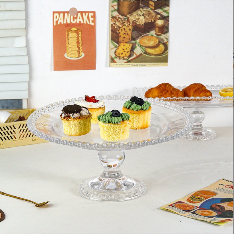 Moderno simple vidrio de cristal estilo europeo sala de estar hogar decoración de refresco de la tarde fruta fruta plato de cuentas