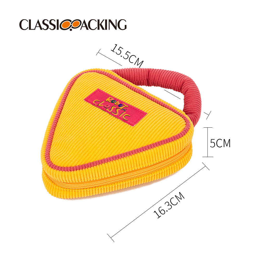 La tendencia del fabricante de la nueva bolsa de tarjetas colgante, la bolsa de almacenamiento de cosméticos de la serie de algodón triangulares creativos se puede imprimir con el logotipo