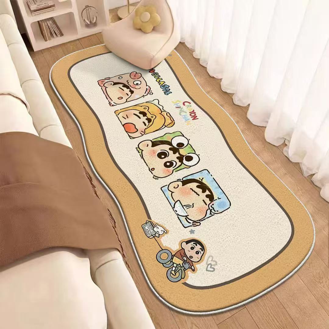 크레용 작은 새 침대 옆 담요 거짓말 카펫 따뜻한 두꺼운 긴 베이 창 카펫 미끄럼 방지 및 먼지 방지 쉽게 관리