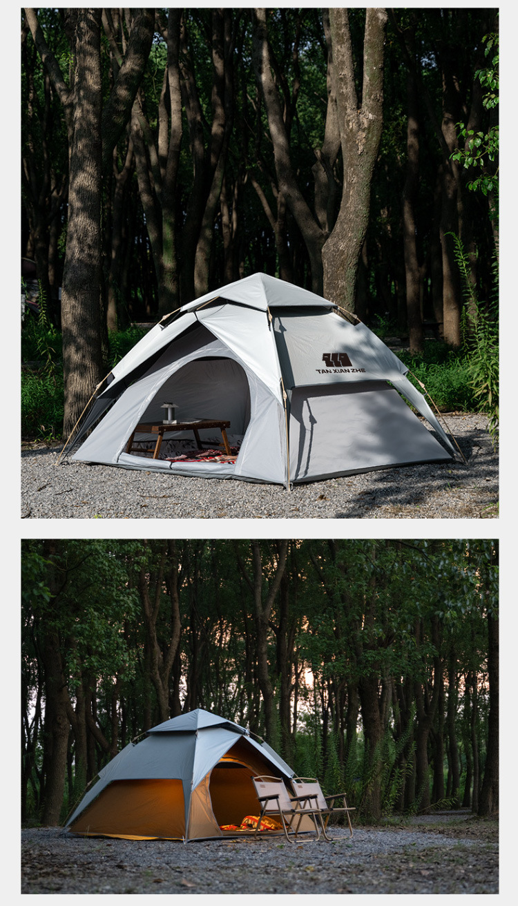 Explorer Tent Sun Protection and Rainproof Automatic Outdoor Folding Portable Double-Layer Canopy Camping Overnight Camping Equipment