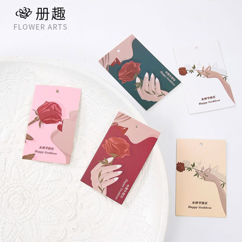Día DE LA MUJER ins tarjeta Queen's Day Tulip Flower bouquet Día DE LA MUJER regalo bendición pequeña tarjeta colgante flor