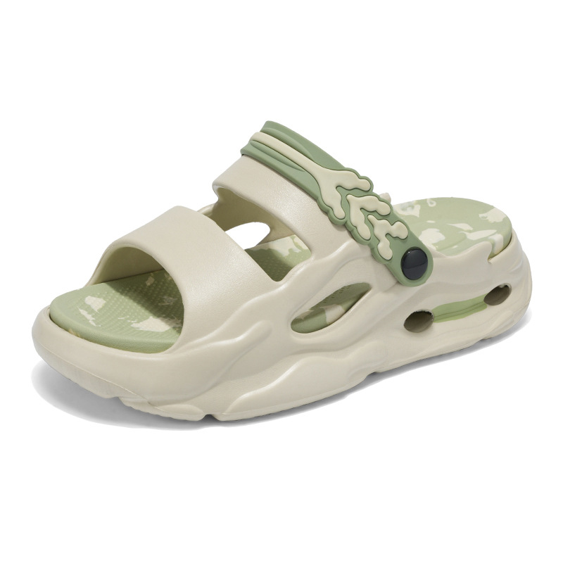 Verano Eva pareja zapatillas de soleas gruesas de color combinado antideslizantes zapatillas de hombre y mujer al aire libre dos zapatos de playa de altura image 6