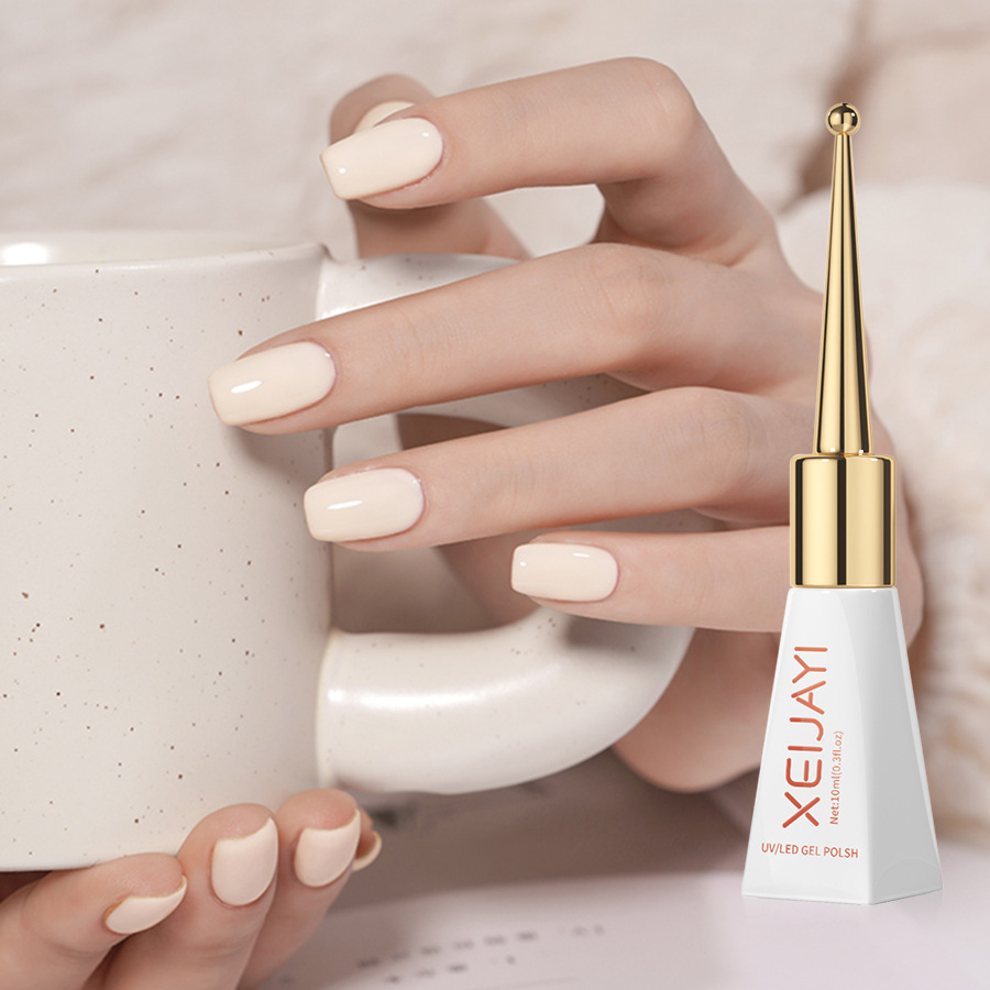 Gel Esmalte de Uñas UV Sin Enjuague Color Blanco Lechoso de Larga Duración