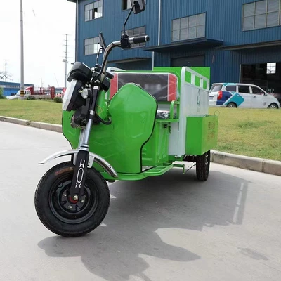 Electric Three-Wheeled Double Barrel Sanitation Elektrik zibil maşınları