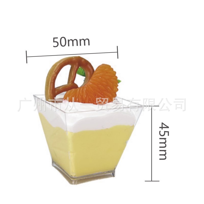 Vaso Desechable con Tapa para Pudín y Postres de Plástico PS Transparente