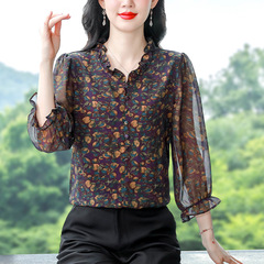 超好看挂脖上衣女2025年春季新款妈妈今年流行漂亮衬衣高级感小衫