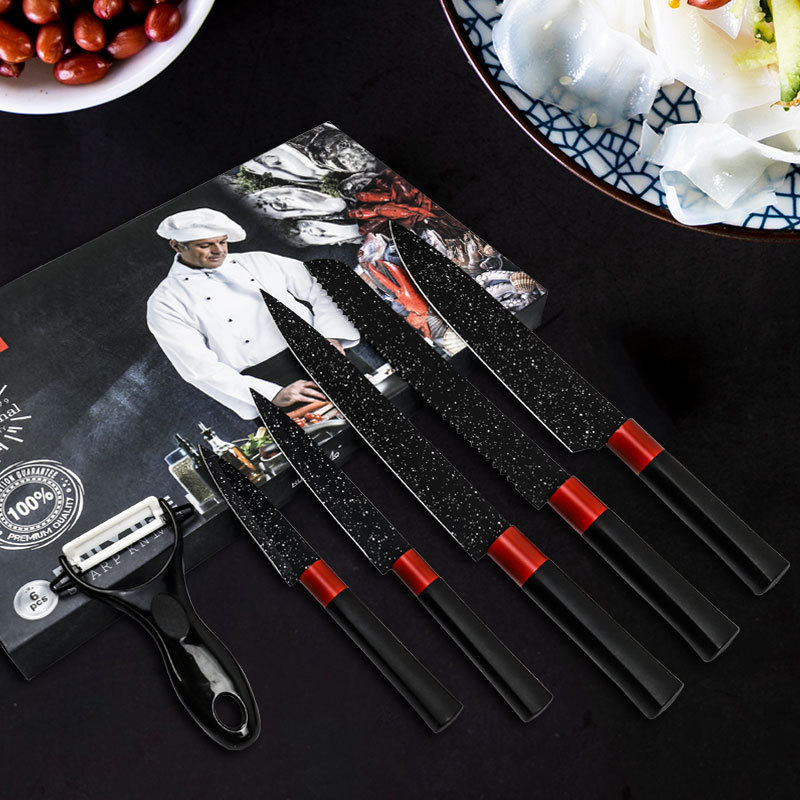 Seis piezas de verduras y carne de corte cuchillo de cocina cuchillo de fruta chef pelador de cocina cuchillo de hogar cuchillo de regalo traje