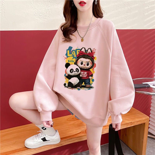 青少年拉布布卫衣秋冬季2025年秋装新款洋气可爱加绒labubu上衣潮