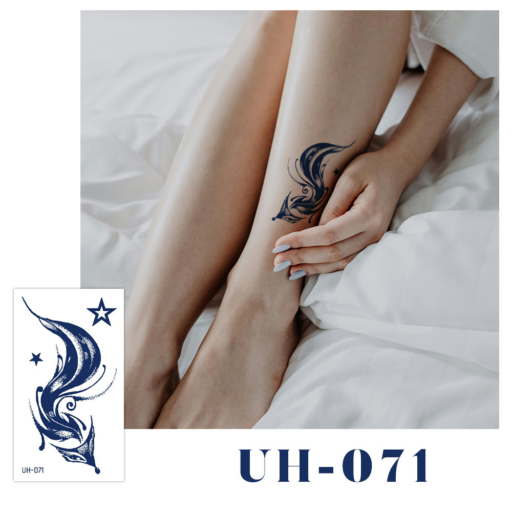 新しいジュースハーブタトゥーシール、半永久的、韓国で人気、原宿風、防水、ミニマルなタトゥーシール、英語文字