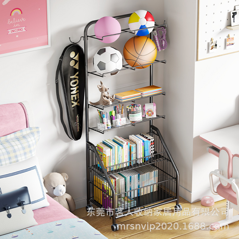 Cross-border Scooter Storage Rack Household Movable Multi-layer Children's Bookshelf Living Room Bedroom Ornaments Display Shelf