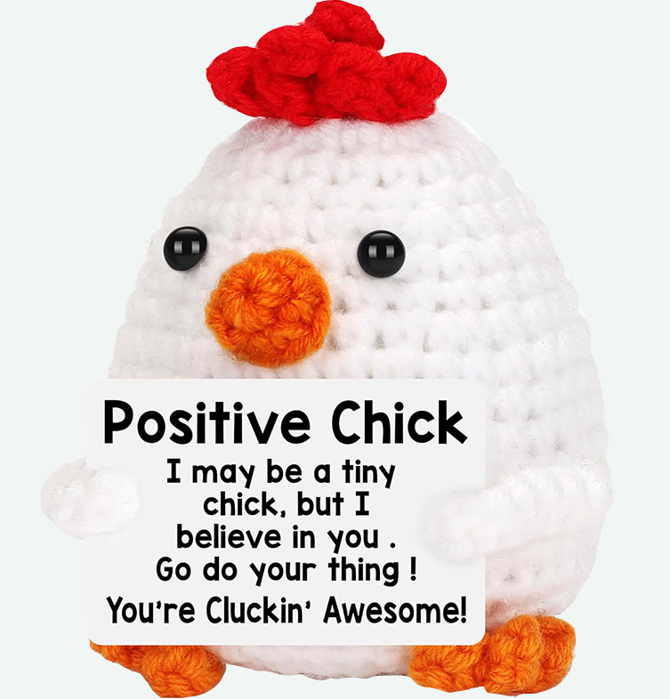 작은 뚱뚱한 닭 흰색 P 카드