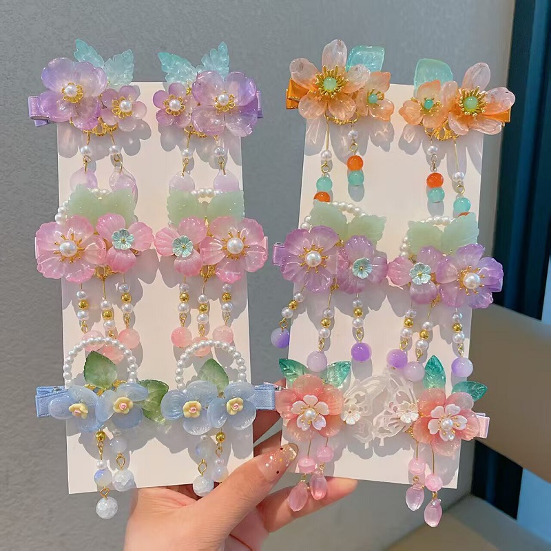 Children's Chinese-Style Tassel Hairpin Hair Accessory Hanfu Pendant Hair Clip Hairpin Ancient Style Versatile Accessory