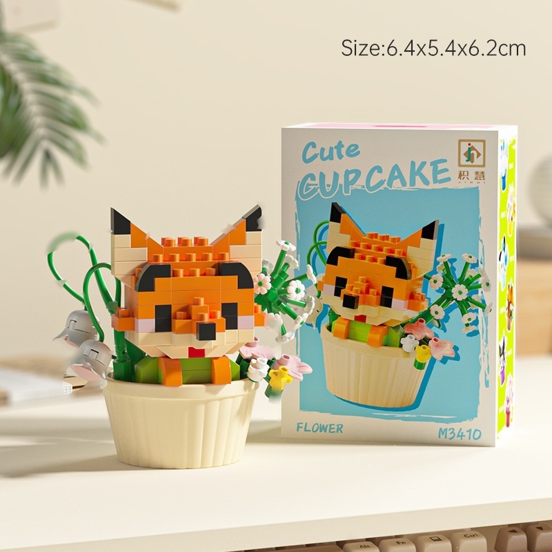 Le transfronterizo postre de dibujos animados muñeca ensamblaje de bloques de construcción decoración caja ciega juguetes de puzzle para niños 1 de junio tienda de regalo