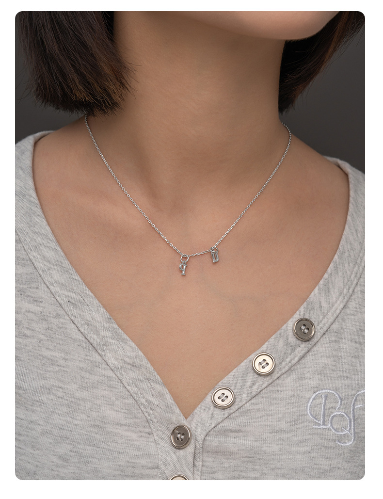 Unisex Gender Plating Design 1 Piece 925 Sterling Silver Letter Pendant