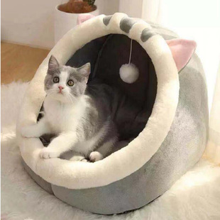 Factory Net red cat Jiji kennel cat nest removable and washable cat pet supplies semi-closed mat four seasons warm