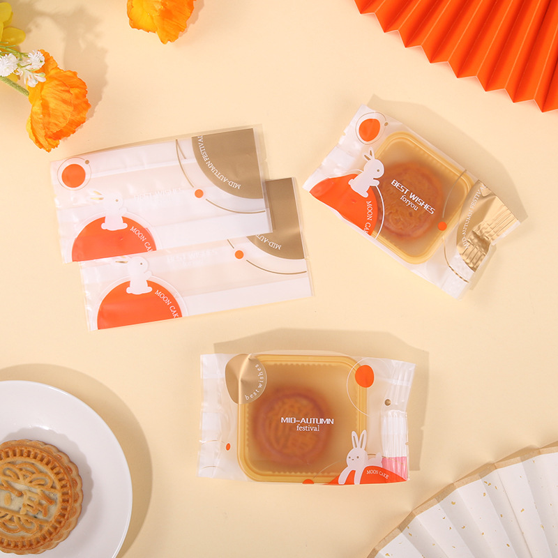 Nueva máquina de conejo bolsa de sellado de mediados de otoño pastel de Luna bolsa de embalaje helado hecho a mano bolsa de pastel de Luna yema de huevo bolsa de plástico crujiente sellada