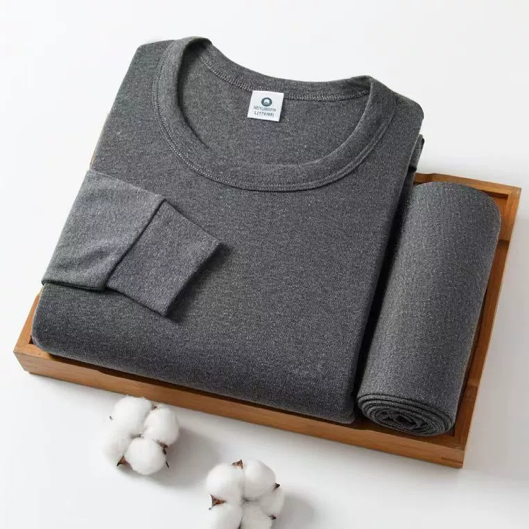 Термобелье из 100% чистого хлопка, мужское и женское тонкое базовое белье, полностью хлопковый свитер, комплект осенней одежды и брюк, эксклюзивный для супермаркетов