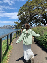 薄荷绿卫衣外套女装2024新款春秋款连帽早秋开衫初秋穿搭上衣美式