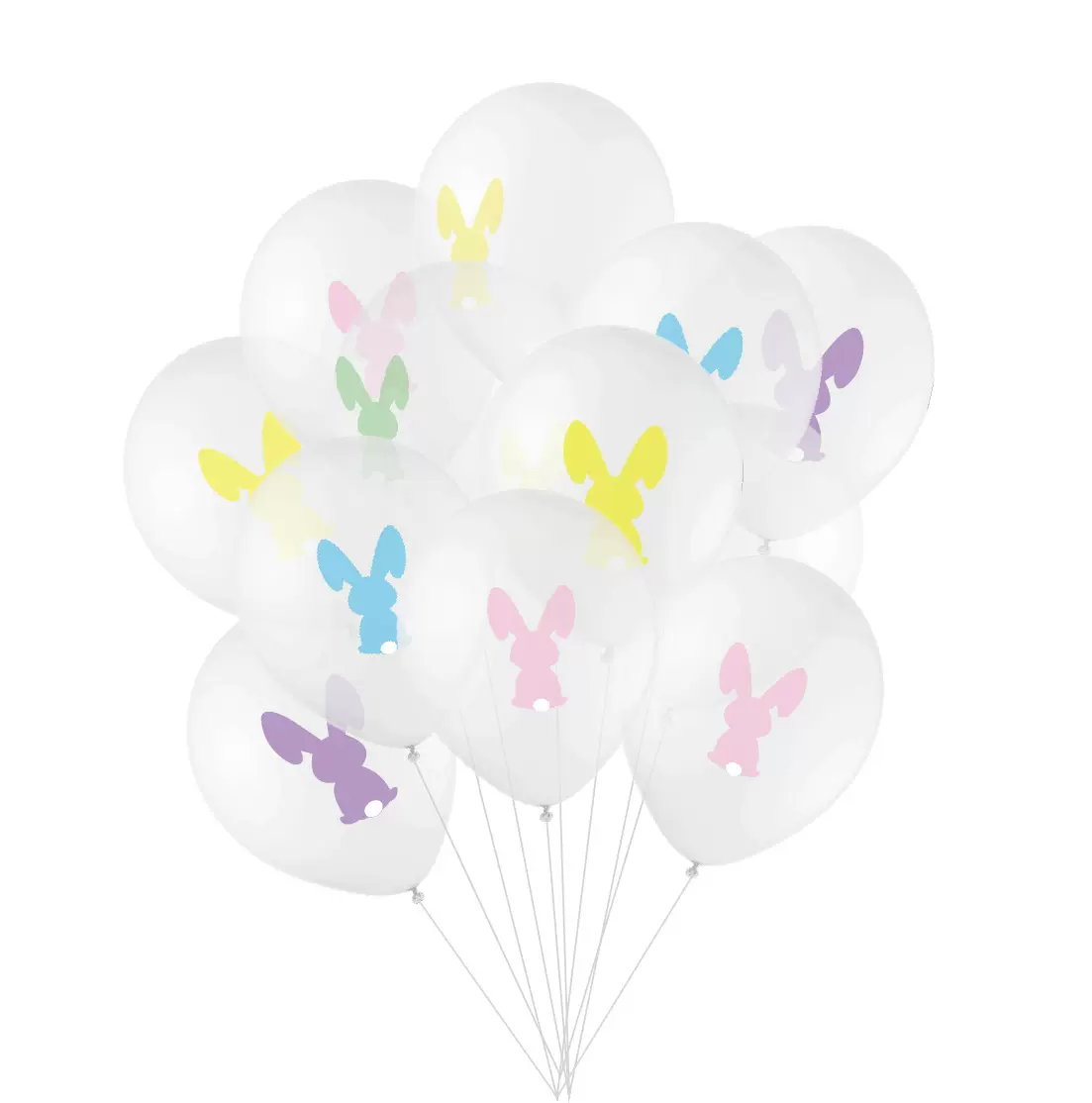 新款12寸卡通兔子复活节透明乳胶气球 复活节派对装饰气球布置