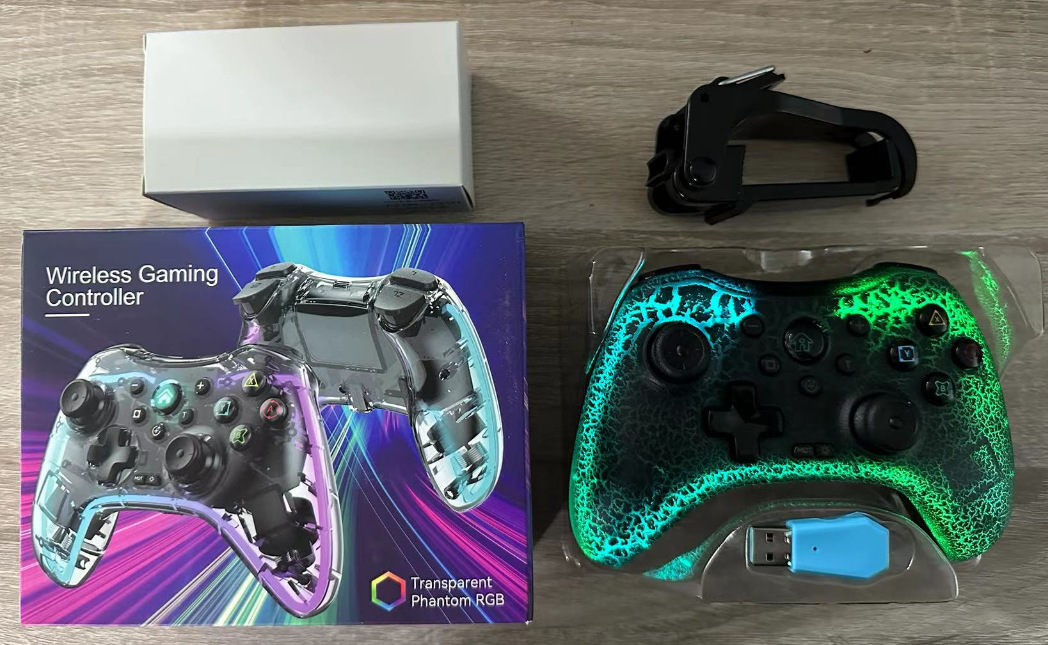 RGB transparente crack deslumbrante juego Bluetooth interruptor de la manija para PC Android IOS Tesla BYD