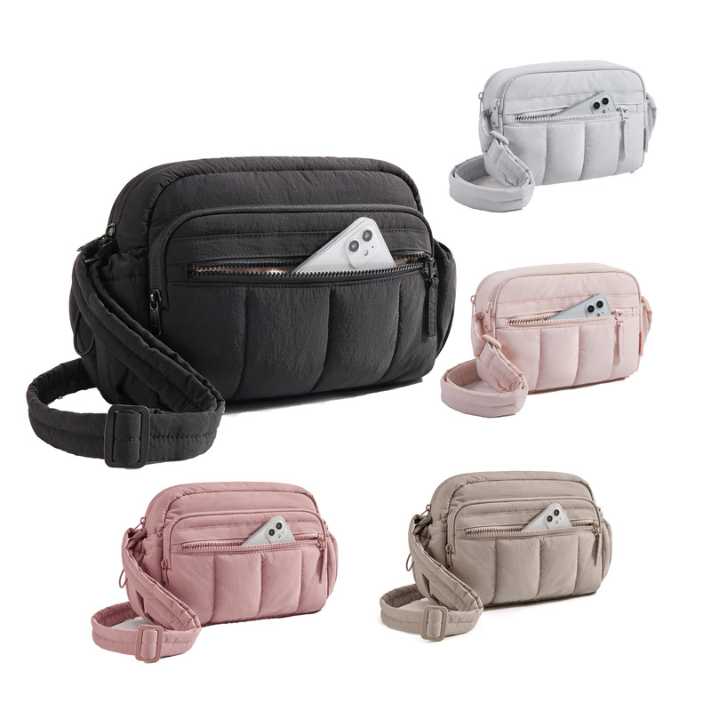 Cross-Border Popular Women's Crossbody Bag, Travel Wallet, Quilted Puffy Crossbody Bag, Fashionable Handbag, Shoulder Bag, Storage Bag
