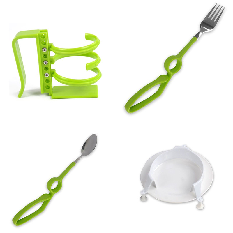 Suitable for aging life self-help single product bent handle spoon bent handle fork disabled elderly tableware scattering plate adjustable cup holder Suitable for aging life self-help single product bent handle spoon bent handle fork disabled elderly tableware scattering plate adjustable cup holder
