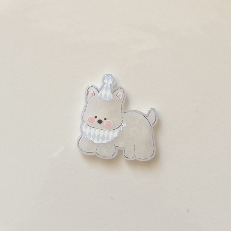漫画カラフルな二層ウエストハイランド子犬アクリルアクセサリー diy 携帯電話ケースアクセサリーホールシューズ冷蔵庫マグネット|undefined