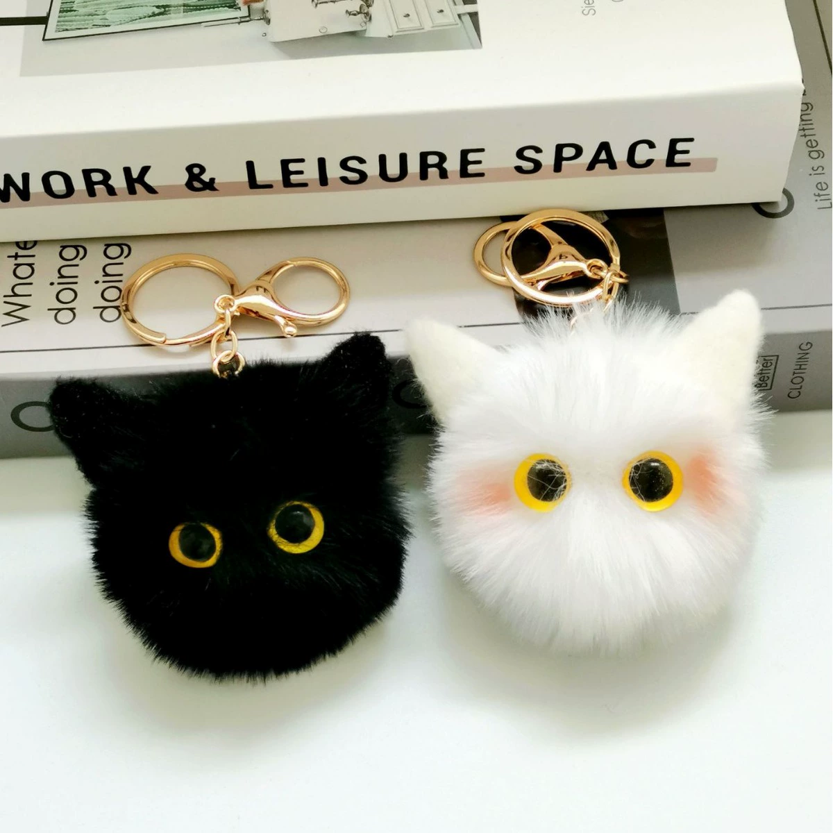 Плюшевые подвески кошачий брелок румяна кот кошачий шарик мультяшный ручной клей