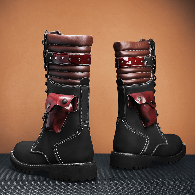 2025 New National Trend Outdoor Martin High-Top Large Size Palace Style Retro Workwear Motorcycle Boots Foreign Trade Men's Shoes
