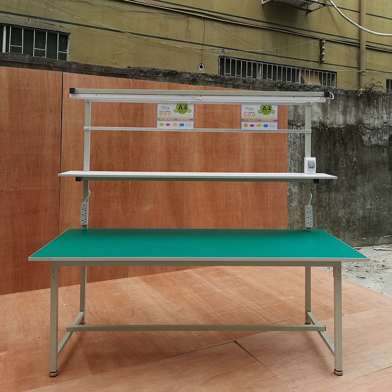 工場直売の静電気防止作業台には、ランプ付きの作業テーブルが厚くて安定した両面の静電気防止作業台があります。|undefined