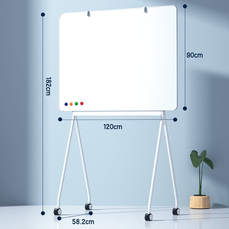 デリホワイトボード MB714 バレエスタンドホワイトボード 900*1200mm 移動可能、ブレーキ付きキャスター|undefined