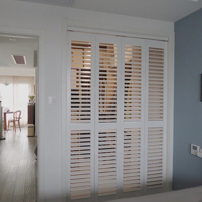 Solid Wood Louvered Door Folding Door Wardrobe Door Breathable Louvered Window Grille Bedroom Light-Transmitting Breathable Louvered Door White Solid Wood Louvered Door Folding Door Wardrobe Door Breathable Louvered Window Grille Bedroom Light-Transmitting Breathable Louvered Door White