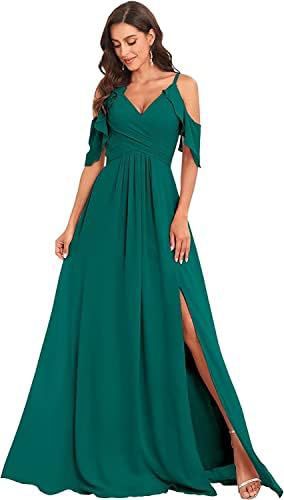 Vestido de dama de honor de gasa sin tirantes adecuado para vestidos de boda con tirantes abiertos Vestido de fiesta de boda con pliegues